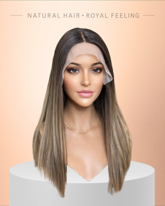 דגם 018 חום בהיר עם אומברה בגוון בלונד כהה