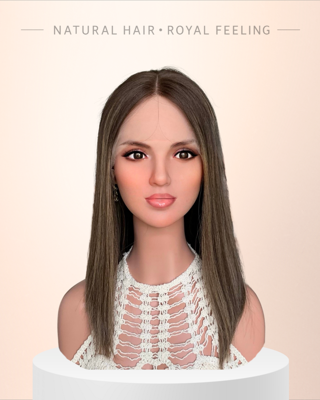 פאת לייס קצרה, גוון חום בהיר עם גוונים