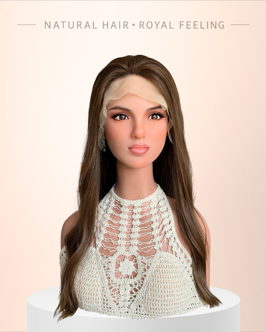 לייס טופ, שיער סלבי בתולי מובחר ביותר, גוון חום טבעי