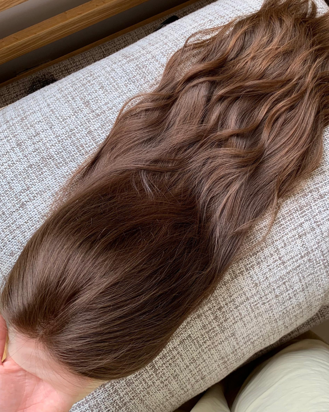 במלאי! לייס טופ, שיער סלבי בתולי מובחר ביותר, גוון חום טבעי