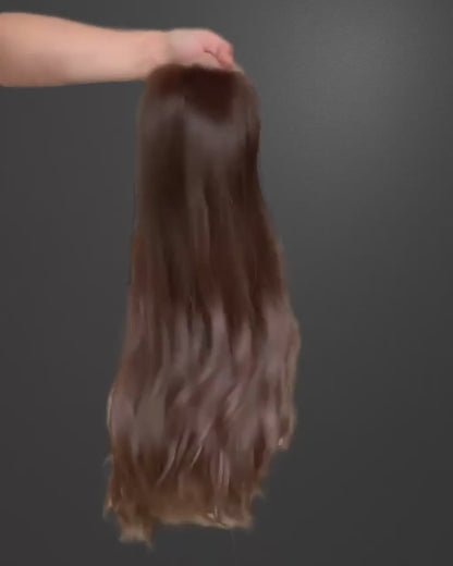 במלאי! לייס טופ, שיער סלבי בתולי מובחר ביותר, גוון חום טבעי